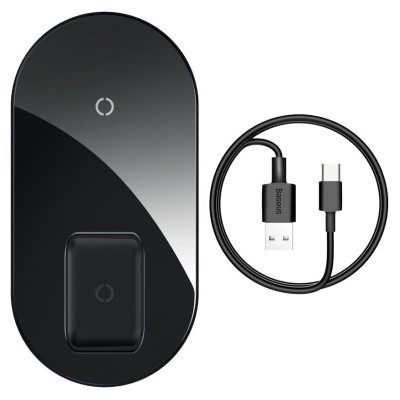 Бездротовий зарядний пристрій Baseus Simple 2in1 (WXJK-01) (Phone + Pods) Black Бездротовий зарядний пристрій Baseus Simple 2in1 (WXJK-01) (Phone + Pods) Black
