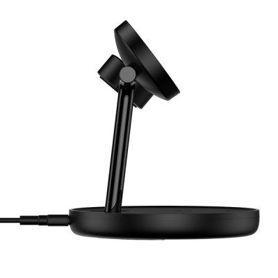 Бездротовий зарядний пристрій Baseus Swan 3-in-1 Wireless Magnetic Charging Bracket 20W (WXTE000101) Black Бездротовий зарядний пристрій Baseus Swan 3-in-1 Wireless Magnetic Charging Bracket 20W (WXTE000101) Black