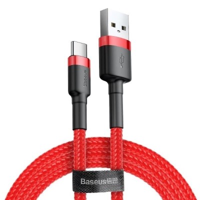 Кабель Baseus Cafule Type-C 2 A 2М (CATKLF-C09) Red Кабель Baseus Cafule Type-C 2 A 2М (CATKLF-C09) Red