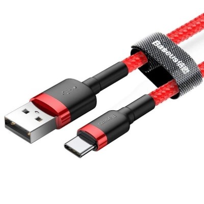 Кабель Baseus Cafule Type-C 2 A 2М (CATKLF-C09) Red Кабель Baseus Cafule Type-C 2 A 2М (CATKLF-C09) Red