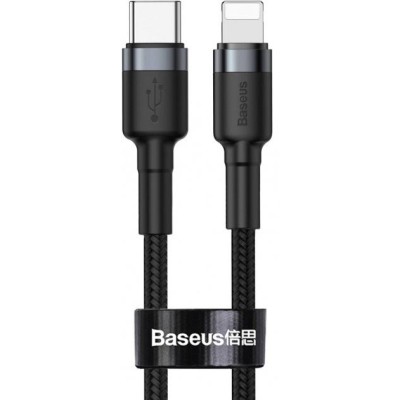 Кабель Baseus Cafule Type-C to Lightning PD 18W (CATLKLF-G1) Black 1m
