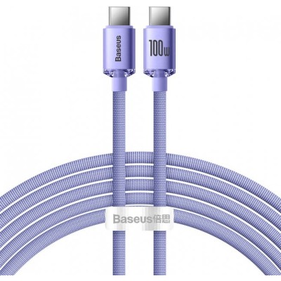 Кабель Baseus Crystal Shine Series Fast Charging Data USB кабель Type-C To Type-C 100W 1.2m (CAJY000605) Purple