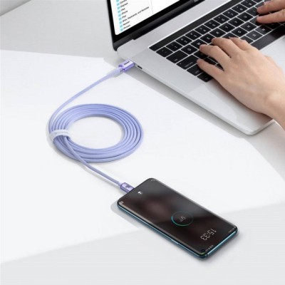 Кабель Baseus Crystal Shine Series Fast Charging Data USB кабель Type-C To Type-C 100W 1.2m (CAJY000605) Purple Кабель Baseus Crystal Shine Series Fast Charging Data USB кабель Type-C To Type-C 100W 1.2m (CAJY000605) Purple
