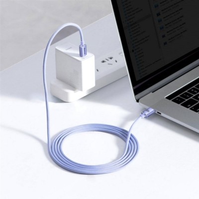 Кабель Baseus Crystal Shine Series Fast Charging Data USB кабель Type-C To Type-C 100W 1.2m (CAJY000605) Purple Кабель Baseus Crystal Shine Series Fast Charging Data USB кабель Type-C To Type-C 100W 1.2m (CAJY000605) Purple