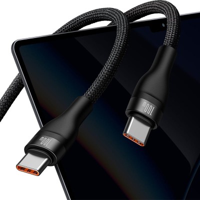 Кабель Baseus Flash Series 2 One-for-Two Fast Charging Type-C (Type-C + Type-C) 100W (1.5m) CASS060001 Black Кабель Baseus Flash Series 2 One-for-Two Fast Charging Type-C (Type-C + Type-C) 100W (1.5m) CASS060001 Black