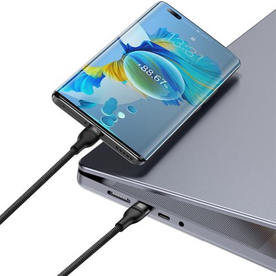 Кабель Baseus Flash Series 2 One-for-Two Fast Charging Type-C (Type-C + Type-C) 100W (1.5m) CASS060001 Black Кабель Baseus Flash Series 2 One-for-Two Fast Charging Type-C (Type-C + Type-C) 100W (1.5m) CASS060001 Black
