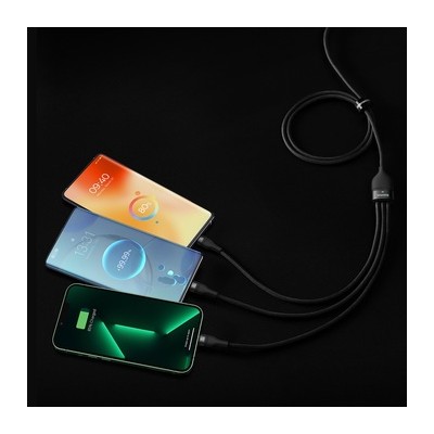 Кабель Baseus Flash SeriesⅡOne-for-three Fast Charging Cable Type-C To M+L+C 100W 1.5m Black (CASS030201) Кабель Baseus Flash SeriesⅡOne-for-three Fast Charging Cable Type-C To M+L+C 100W 1.5m Black (CASS030201)