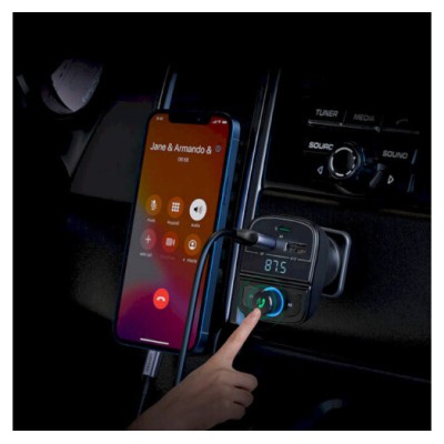 FM-трансмітер UGREEN CD229 Bluetooth Car Charger (5.0+PD+QC3.0+USB Flash Drive+TF) Black (80910)