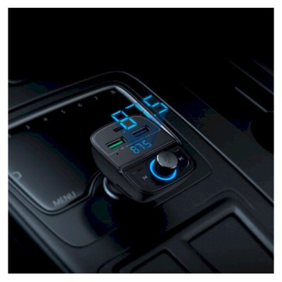 FM-трансмітер UGREEN CD229 Bluetooth Car Charger (5.0+PD+QC3.0+USB Flash Drive+TF) Black (80910)