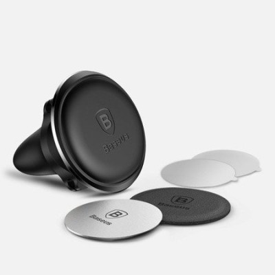 Автомобільний тримач Baseus Magnetic Air Vent Car Mount With Cable Clip SUGX-A01 Black Автомобільний тримач Baseus Magnetic Air Vent Car Mount With Cable Clip SUGX-A01 Black