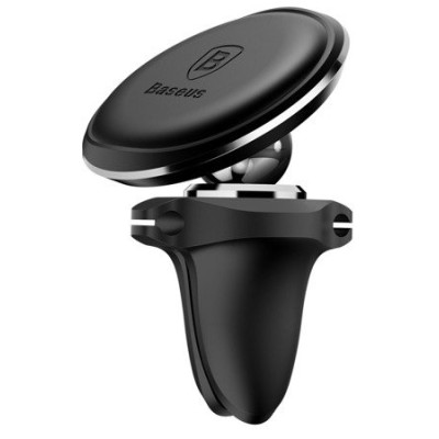 Автомобільний тримач Baseus Magnetic Air Vent Car Mount With Cable Clip SUGX-A01 Black Автомобільний тримач Baseus Magnetic Air Vent Car Mount With Cable Clip SUGX-A01 Black