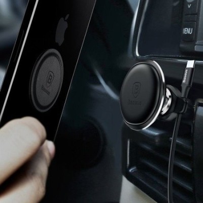 Автомобільний тримач Baseus Magnetic Air Vent Car Mount With Cable Clip SUGX-A01 Black Автомобільний тримач Baseus Magnetic Air Vent Car Mount With Cable Clip SUGX-A01 Black