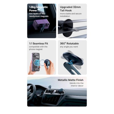 Автомобільний тримач Baseus MagPro Series Magnetic Car Mount (C40161200121-00) Black