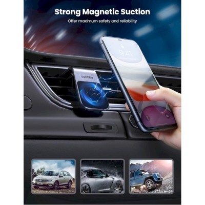 Автомобільний тримач UGREEN LP290 Waterfall-Shaped Magnetic Phone Holder (80712B) Black Автомобільний тримач UGREEN LP290 Waterfall-Shaped Magnetic Phone Holder (80712B) Black