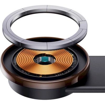 Автомобільний тримач З бездротовою зарядкою Baseus C02 Pro Series Magnetic (C40156000111-00) Black