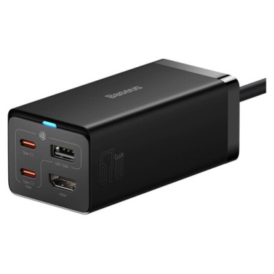Зарядний Пристрій Baseus GaN5 Pro 67W USB+2Type-C+HDMI (1.5m) +Кабель Type-C to Type-C 100W(20V/5A (1m) CCGP110201 Black
