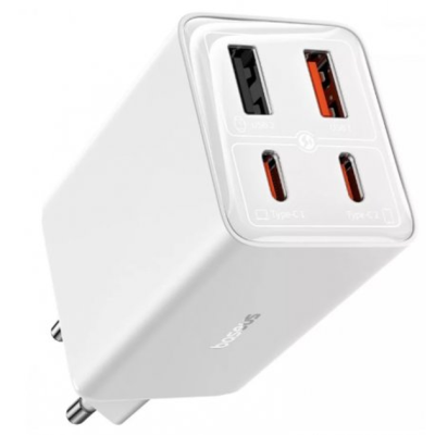 Зарядний Пристрій Baseus GaN6 Pro 65W FC 2xUSB-C | 2xUSB-A (P10162701213-00) White