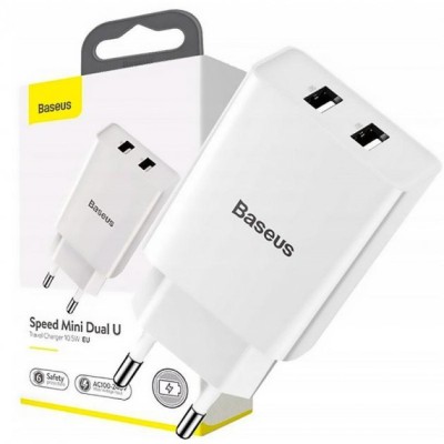 Зарядний Пристрій Baseus Speed Mini Dual U Charger 10.5W (CCFS-R02) White (с) Зарядний Пристрій Baseus Speed Mini Dual U Charger 10.5W (CCFS-R02) White (с)