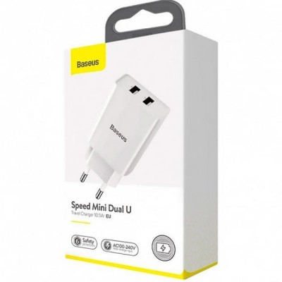 Зарядний Пристрій Baseus Speed Mini Dual U Charger 10.5W (CCFS-R02) White (с) Зарядний Пристрій Baseus Speed Mini Dual U Charger 10.5W (CCFS-R02) White (с)
