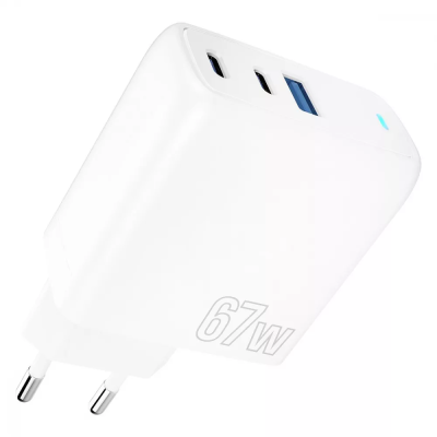 Зарядний Пристрій Proove Shot GaN 67W (2Type-C + USB) (WCSG67120002) White