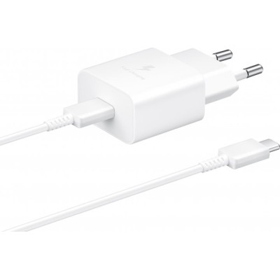 Зарядний Пристрій Samsung EP-T1510XWEGRU 15W Power Adapter + Type-C to Type-C Cable White Зарядний Пристрій Samsung EP-T1510XWEGRU 15W Power Adapter + Type-C to Type-C Cable White