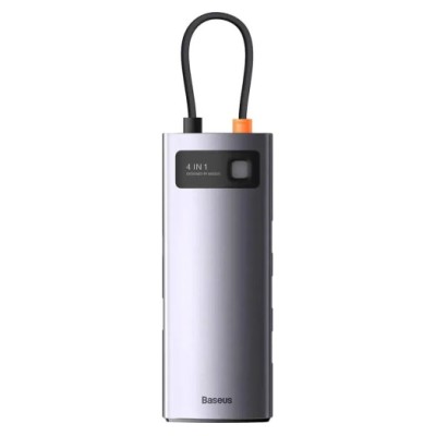 USB-Хаб Baseus Metal Gleam Series 4-in-1 (4xUSB3.0) (WKWG070013) Gray