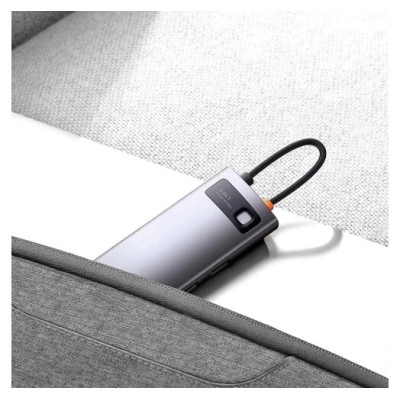 USB-Хаб Baseus Metal Gleam Series 4-in-1 (4xUSB3.0) (WKWG070013) Gray