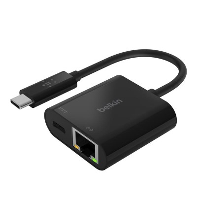 Адаптер Belkin USB-C - Ethernet 60W PD, black (INC001BTBK) Адаптер Belkin USB-C - Ethernet 60W PD, black (INC001BTBK)