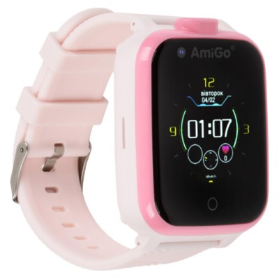 Дитячий смарт-годинник с видеозвонком AmiGo GO006 GPS 4G WIFI Pink Дитячий смарт-годинник с видеозвонком AmiGo GO006 GPS 4G WIFI Pink