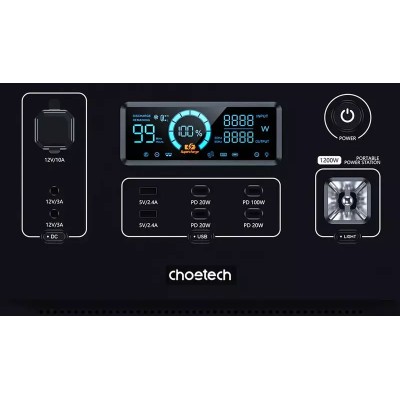 Портативна Зарядна станція Choetech (BS005) 1200W 300000mAh 960Wh Black Портативна Зарядна станція Choetech (BS005) 1200W 300000mAh 960Wh Black