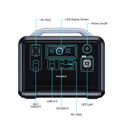 Портативна Зарядна станція Choetech (BS005) 1200W 300000mAh 960Wh Black Портативна Зарядна станція Choetech (BS005) 1200W 300000mAh 960Wh Black