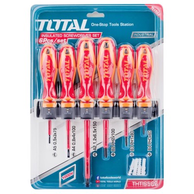 Набір TOTAL THTIS566 викруток електрика Sl, Ph, 6шт.