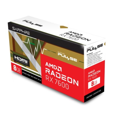 Відеокарта PCIE8 RX7600 8GB GDDR6 PULSE 11324-01-20G SAPPHIRE Відеокарта PCIE8 RX7600 8GB GDDR6 PULSE 11324-01-20G SAPPHIRE