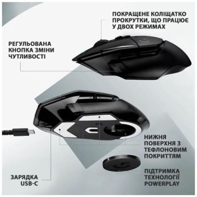 Миша LOGITECH G502 X LIGHTSPEED, Black (910-006180) Миша LOGITECH G502 X LIGHTSPEED, Black (910-006180)