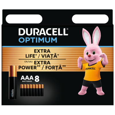Батарейка DURACELL LR03 KPD 08*10 Optimum уп. 1x8 шт. Батарейка DURACELL LR03 KPD 08*10 Optimum уп. 1x8 шт.