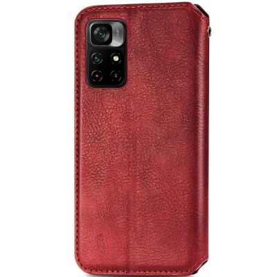 Кожаный чехол книжка GETMAN Cubic (PU) для Xiaomi Poco M4 Pro 5G Красный Кожаный чехол книжка GETMAN Cubic (PU) для Xiaomi Poco M4 Pro 5G Красный