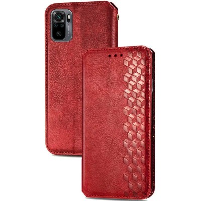 Кожаный чехол книжка GETMAN Cubic (PU) для Xiaomi Redmi Note 10 / Note 10s Красный Кожаный чехол книжка GETMAN Cubic (PU) для Xiaomi Redmi Note 10 / Note 10s Красный