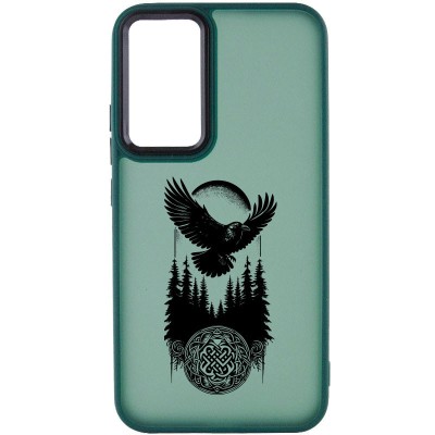 Накладка Oprint Скандинавія Black для Samsung Galaxy A55 Green / Ворон Накладка Oprint Скандинавія Black для Samsung Galaxy A55 Green / Ворон