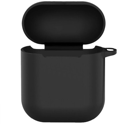 Силиконовый футляр New с карабином для наушников Airpods 1/2 Черный / Black Силиконовый футляр New с карабином для наушников Airpods 1/2 Черный / Black