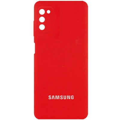Чехол Silicone Cover Full Camera (AA) для Samsung Galaxy A03s Красный / Red Чехол Silicone Cover Full Camera (AA) для Samsung Galaxy A03s Красный / Red