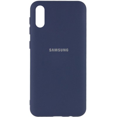 Чехол Silicone Cover My Color Full Protective (A) для Samsung Galaxy A02 Синий / Midnight blue