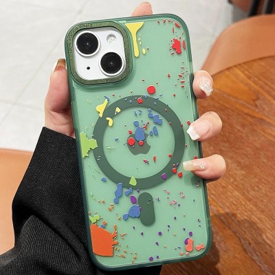 Чохол TPU+PC Flush with MagSafe для Apple iPhone 15 (6.1") Dark green Чохол TPU+PC Flush with MagSafe для Apple iPhone 15 (6.1") Dark green
