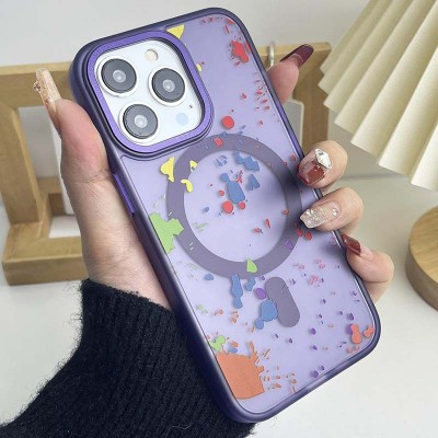 Чохол TPU+PC Flush with MagSafe для Apple iPhone 15 Pro (6.1") Dark purple Чохол TPU+PC Flush with MagSafe для Apple iPhone 15 Pro (6.1") Dark purple
