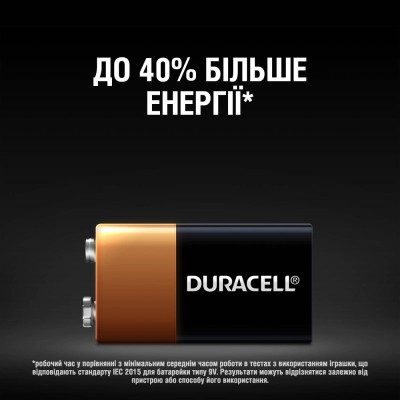 Батарейка DURACELL 9V / MN1604 KPN1*10 1 шт. Батарейка DURACELL 9V / MN1604 KPN1*10 1 шт.