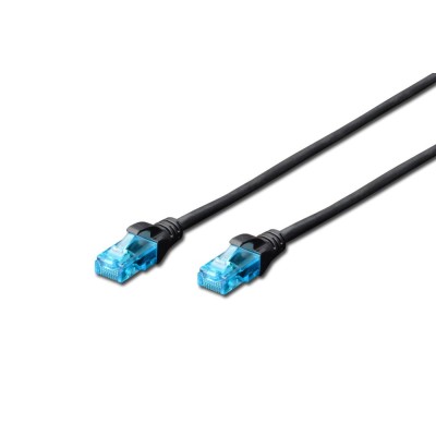 Патч-корд CAT 5e U-UTP, ПВХ AWG 26/7, довжина 0,5 м, чорний DK-1512-005/BL DIGITUS by ASSMANN Патч-корд CAT 5e U-UTP, ПВХ AWG 26/7, довжина 0,5 м, чорний DK-1512-005/BL DIGITUS by ASSMANN