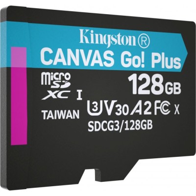Картка пам*ятi microSDXC 128Gb Kingston Canvas UHS-I/U3 Class 10 Go! Plus R170/W90MB/s + SD-адаптер (SDCG3/128GB) Картка пам*ятi microSDXC 128Gb Kingston Canvas UHS-I/U3 Class 10 Go! Plus R170/W90MB/s + SD-адаптер (SDCG3/128GB)