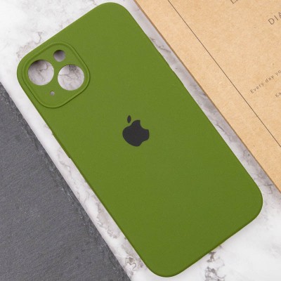 Чохол Silicone Case Full Camera Protective (AA) для Apple iPhone 13 (6.1") Зелений / Dark Olive Чохол Silicone Case Full Camera Protective (AA) для Apple iPhone 13 (6.1") Зелений / Dark Olive