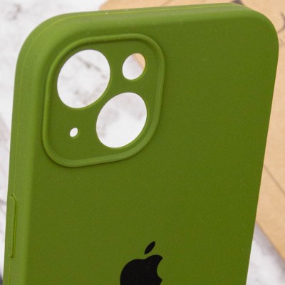Чохол Silicone Case Full Camera Protective (AA) для Apple iPhone 13 (6.1") Зелений / Dark Olive Чохол Silicone Case Full Camera Protective (AA) для Apple iPhone 13 (6.1") Зелений / Dark Olive