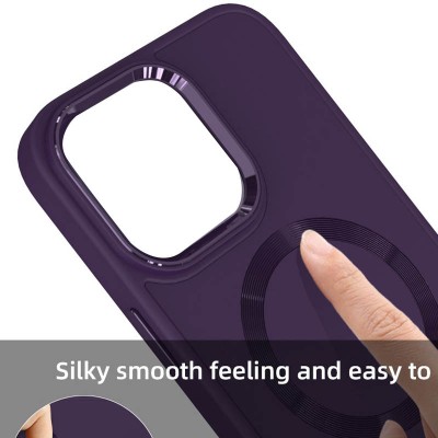 TPU чохол Bonbon Metal Style with MagSafe для Apple iPhone 11 (6.1") Фіолетовий / Dark Purple