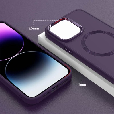 TPU чохол Bonbon Metal Style with MagSafe для Apple iPhone 11 (6.1") Фіолетовий / Dark Purple